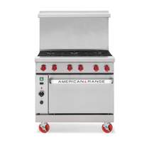 American Range Green Flame 36in (2) Burner Gas Range with 24in Griddle & Oven - ARGF-24G-2B 