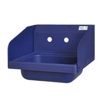 BK Resources ION™ 14" x 10" x 5" Antimicrobial Hand Sink w/ Side Splashes - APHS-W1410-SSB