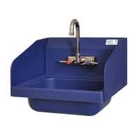 BK Resources IONâ?¢ 14in x 10in x 5in Antimicrobial Hand Sink with Side Splashes - APHS-W1410-SSBE 