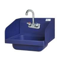 BK Resources ION™ 14" x 10" x 5" Antimicrobial Hand Sink w/ Side Splashes - APHS-W1410-SSBPG