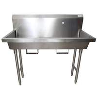 BK Resources 48" Two Faucet Freestanding Stainless Handwash Sink - MSHS-48F1B
