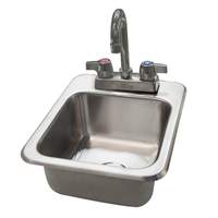 BK Resources 9 x 9 x 5 Deep Drawn 1 Compartment Drop-In Sink with Faucet - DDI-0909524-P-G 