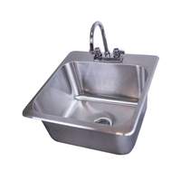 BK Resources 16 x 14 x 8 Deep Drawn 1 Compartment Drop-In Sink with Faucet - DDI-1614824-P-G 