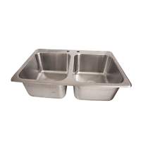 BK Resources 14 x 16 x 10 Deep Drawn 2 Compartment Drop-In Sink with Faucet - DDI2-14161024-P-G 