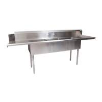 BK Resources 100" Soiled Dishtable & 3 Compartment Sink Combo Unit - BKSDT-3-20-12-20RSPG