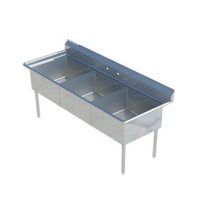 Falcon Food Service Heavy Duty 18inx18inx14in Three Compartment 16 Gauge Sink - HD3C-18X18-0 