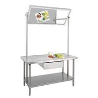 Advance Tabco 72" x 36" Stainless Steel Demo Table w/ Tilting Mirror - VSS-DT-366