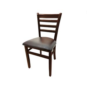 Oak Street Manufacturing Ladder Back Wood Dining Chair with Walnut Finish & Vinyl Seat - WC101WA 