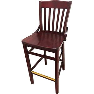 Oak Street Manufacturing Schoolhouse Back Solid Wood Bar Stool with Mahogany Finish - BW-554-MH 