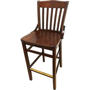 Oak Street Manufacturing Schoolhouse Back Solid Wood Bar Stool with Walnut Finish - BW-554-MH 
