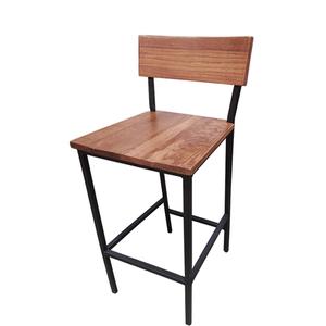 Oak Street Manufacturing Timber Series Metal Side Bar Stool with Distressed Wood Finish - BM-W702 