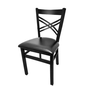 Oak Street Manufacturing Cross Back Metal Dining Chair with Vinyl Seat - SL2130 