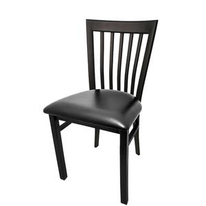 Oak Street Manufacturing Jailhouse Back Metal Frame Dining Chair with Vinyl Seat - SL4279 