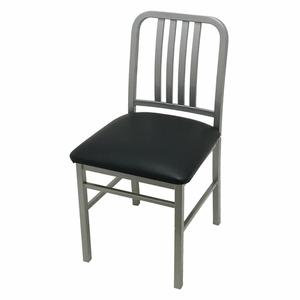 Oak Street Manufacturing Slat Back Steel Metal Frame Dining Chair with Vinyl Seat - CM256 