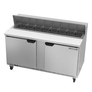 beverage-air 60in Refrigerated 16 Pan Sandwich Prep with 10in D Cutting Board - SPE60HC-16 