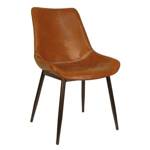 H&D Commercial Seating Whiskey Metal Frame Chair with Dark Brown Vinyl - 6278 
