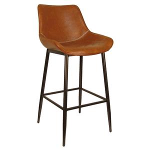 H&D Commercial Seating Whiskey Metal Frame Barstool with Dark Brown Vinyl - 6278B 