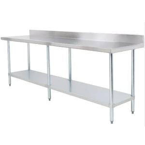 Falcon Food Service 96"x30" Stainless Steel Work Table w/ 2" Backsplash - WT-3096-BS