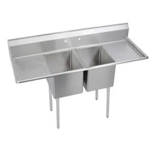 Falcon Food Service 16in x 20in (2) Compartment Stainless Steel Commercial Sink - E2C-16X20-2-18 