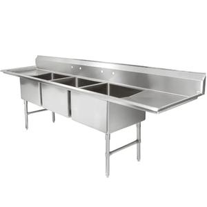 Falcon Food Service 16in x 20in (3) Compartment Stainless Steel Commercial Sink - E3C-16X20-2-18 