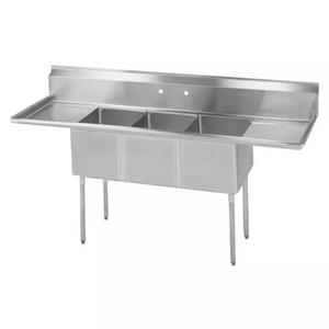 Falcon Food Service 16in x 20in (3) Compartment Stainless Steel Commercial Sink - HD3C-16X20-2-18 