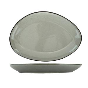 International Tableware, Inc Luna 13.25" x 9.25" Ash Oval Platter - 1 Doz - LU-139-AS
