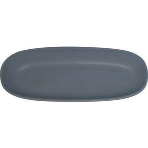 International Tableware, Inc 9-7/8in x 4in Strata Two Tone Grey Racetrack Platter - 1dz - SR-12 