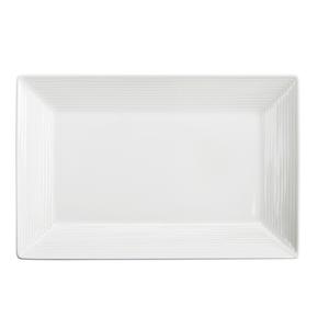 Oneida Lines Warm White 9"x5.5" Rectangular Porcelain Plate - 2 Doz - L6600000342R