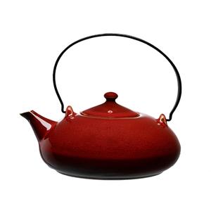 Oneida Rustic Crimson 14 oz. Two-Tone Porcelain Teapot - 1 Doz - L6753074861