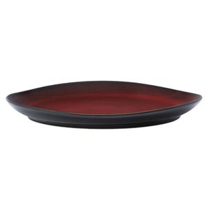Oneida Rustic Crimson 9in Two-Tone Porcelain Oval Plate - 1dz - L6753074157P 