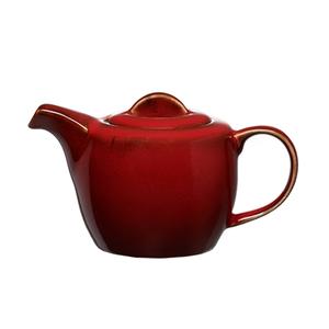 Oneida Rustic Crimson 14 oz. Two-Tone Porcelain Teapot - 1 Doz - L6753074860