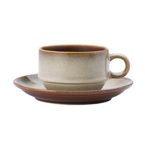 Oneida Rustic Sama 4.75" Two-Tone Porcelain Espresso Saucer - 4 Doz - L6753066505