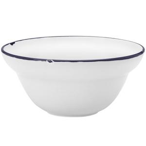 Oneida Luzerne Tin Tin White/Blue 9 oz. Porcelain Cereal Bowl - L2105008701