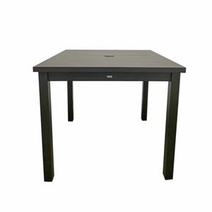 Grosfillex Sigma Volcanic Black 34in x 34in Outdoor Aluminum Patio Table - US928288 