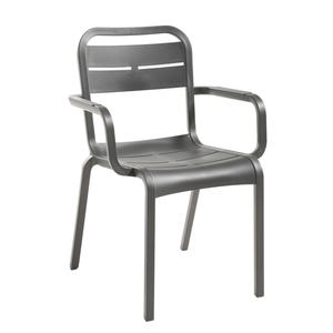 Grosfillex Vogue Charcoal Indoor/Outdoor Stacking Chair - 16 Per Set - UT115002 