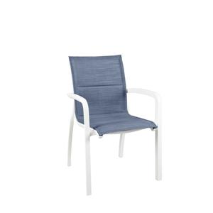 Grosfillex Sunset Comfort Blue Outdoor Stacking Armchair - 16 Per Set - UT009096 