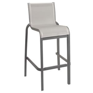 Grosfillex Sunset Armless Gray Outdoor Stacking Barstool - 8 Per Set - US300288