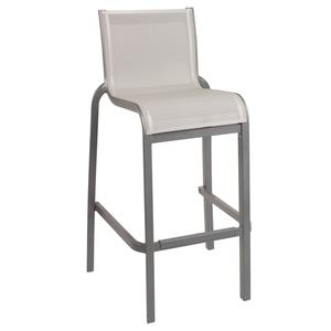 Grosfillex Sunset Armless Gray Outdoor Stacking Barstool - 2 Per Set - US030289 