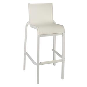 Grosfillex Sunset Armless White Outdoor Stacking Barstool - 2 Per Set - US030096 