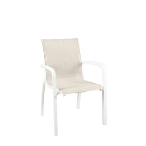 Grosfillex Sunset Beige Fabric Outdoor Stacking Armchair - 16 Per Set - UT011096 
