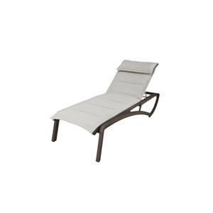 Grosfillex Sunset Beige Fabric Outdoor Stacking Chaise Lounge - 12 Each - UT075599 