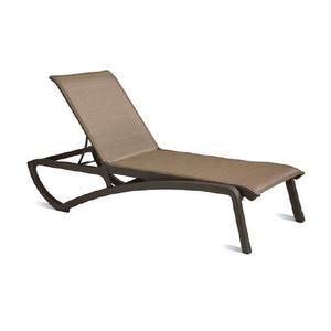 Grosfillex Sunset Cognac Fabric Outdoor Stacking Chaise Lounge - 2 Each - UT047599