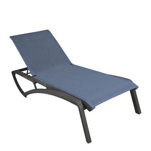 Grosfillex Sunset Blue Fabric Outdoor Stacking Chaise Lounge - 2 Each - UT147288 