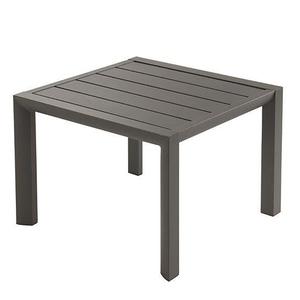 Grosfillex Sunset Volcanic Black Aluminum Outdoor 20in x 20in Low Table - US040288 