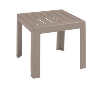 Grosfillex Bahia French Taupe Resin Outdoor 16" x 16" Low Table - CT052181