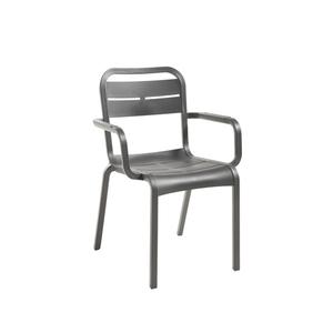 Grosfillex Canne Charcoal Indoor/Outdoor Stacking Chair - 4 Per Set - UT511002 