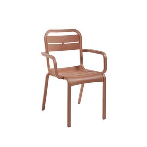 Grosfillex Cannes Terracotta Indoor/Outdoor Stacking Chair -4 Per Set - UT511814 