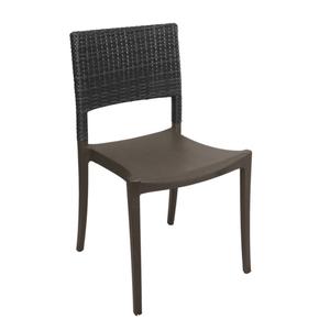 Grosfillex Java Charcoal Resin Indoor/Outdoor Stacking Chair -4 Per Set - UT985002 