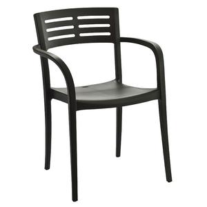 Grosfillex Vogue Black Indoor/Outdoor Stacking Chair - 4 Per Set - US336017 