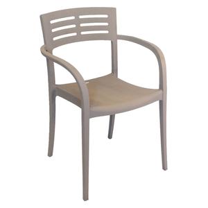 Grosfillex Vogue French Taupe Indoor/Outdoor Stacking Chair - 4 Per Set - US336181 